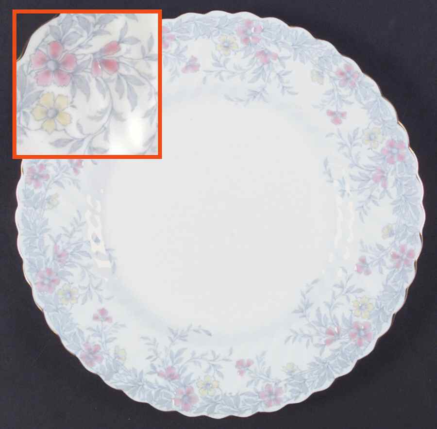 Garden Pinks Pink and Yellow Dinner Plate by Minton-1