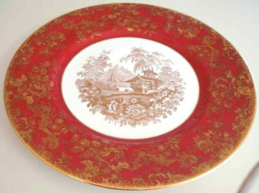 Genevese Crimson Dinner Plate by Minton-1