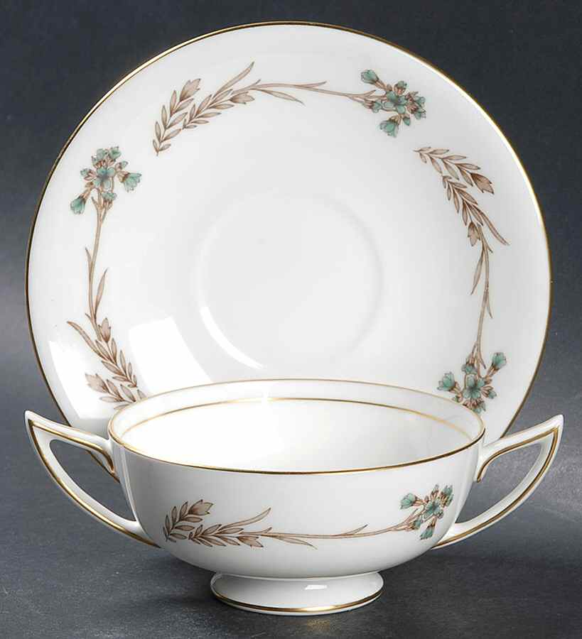 Glengarry Footed Cream Soup Bowl & Saucer Set by Minton-1