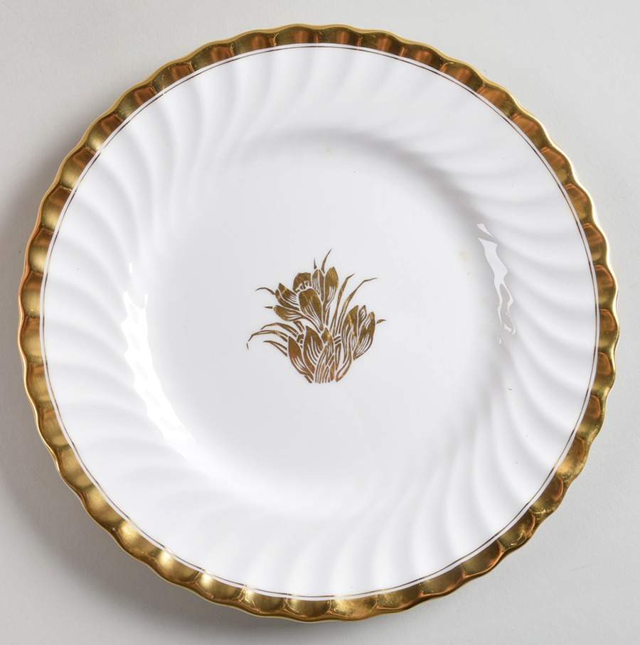 Gold Crocus Salad Plate by Minton-1