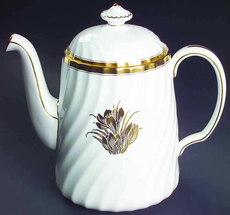 Gold Crocus Coffee Pot & Lid by Minton-1