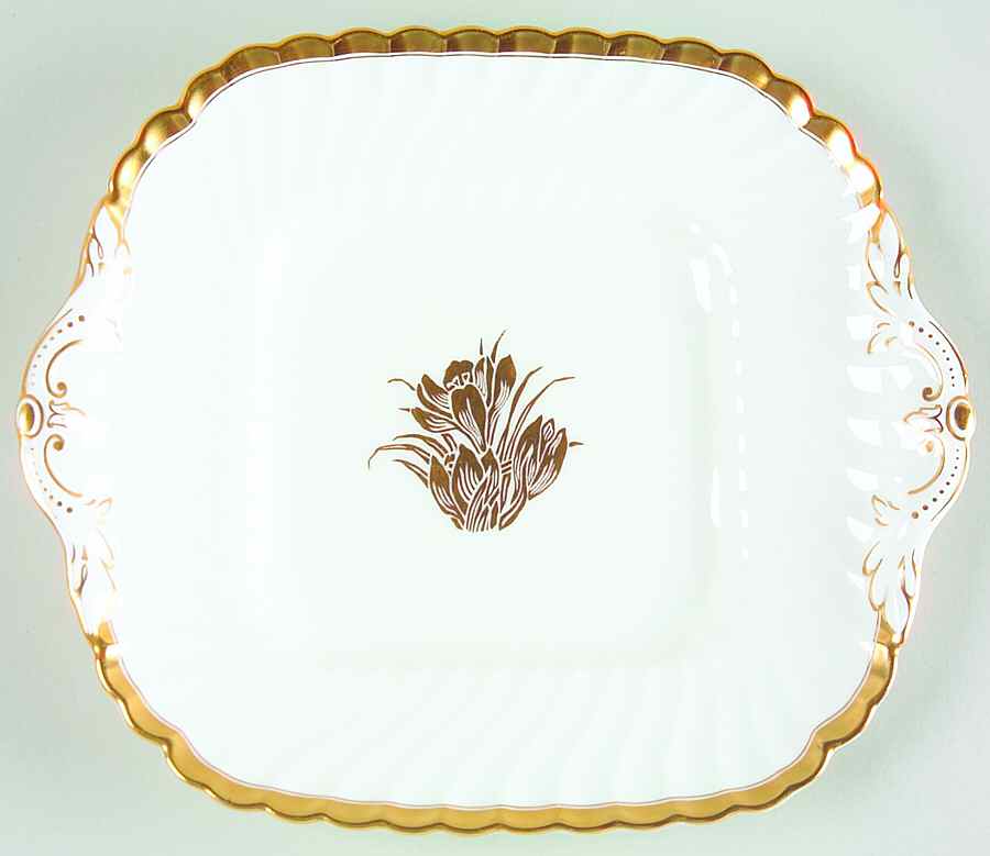 Gold Crocus Handled Cake Plate by Minton-1