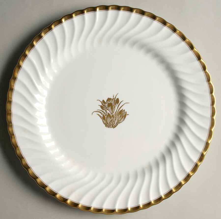 Gold Crocus 12" Chop Plate (Round Platter) by Minton-1