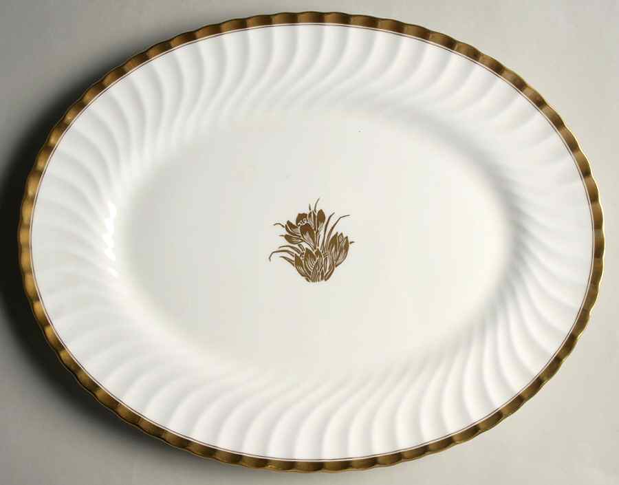Gold Crocus 15" Oval Serving Platter by Minton-1