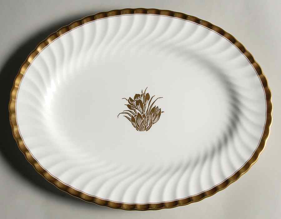 Gold Crocus 12" Oval Serving Platter by Minton-1