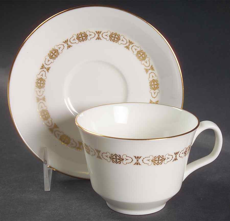 Golden Diadem Flat Cup & Saucer Set by Minton-1
