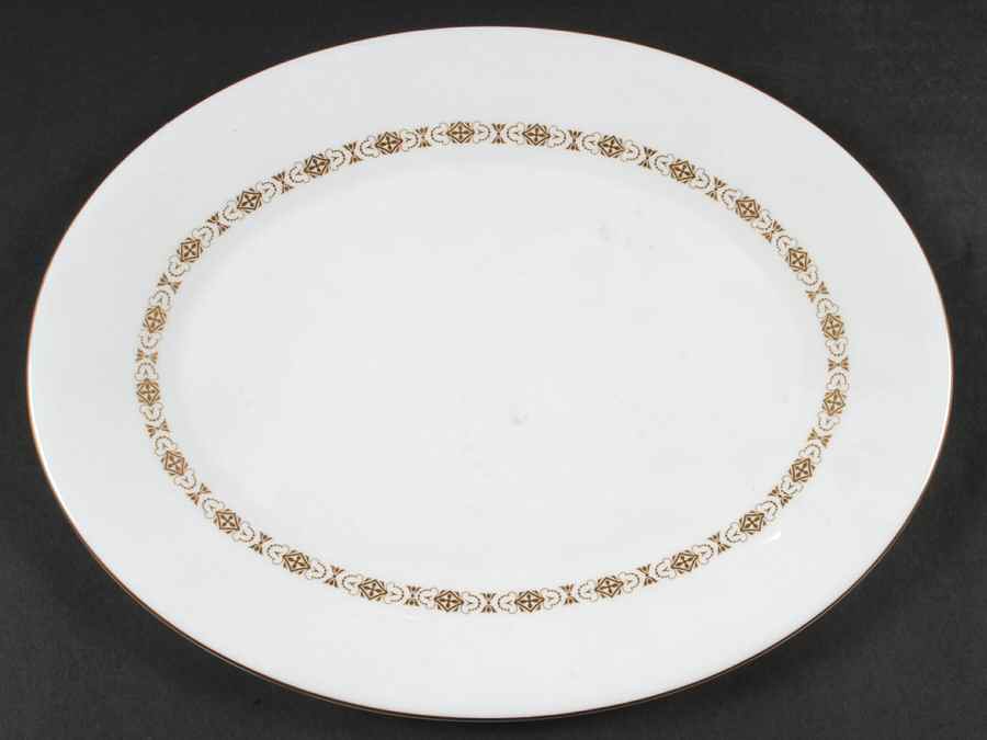 Golden Diadem 12" Oval Serving Platter by Minton-1
