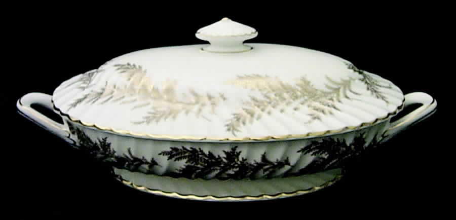 Golden Fern Oval Covered Vegetable by Minton-1