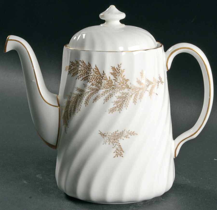Golden Fern Mini Coffee Pot & Lid by Minton-1