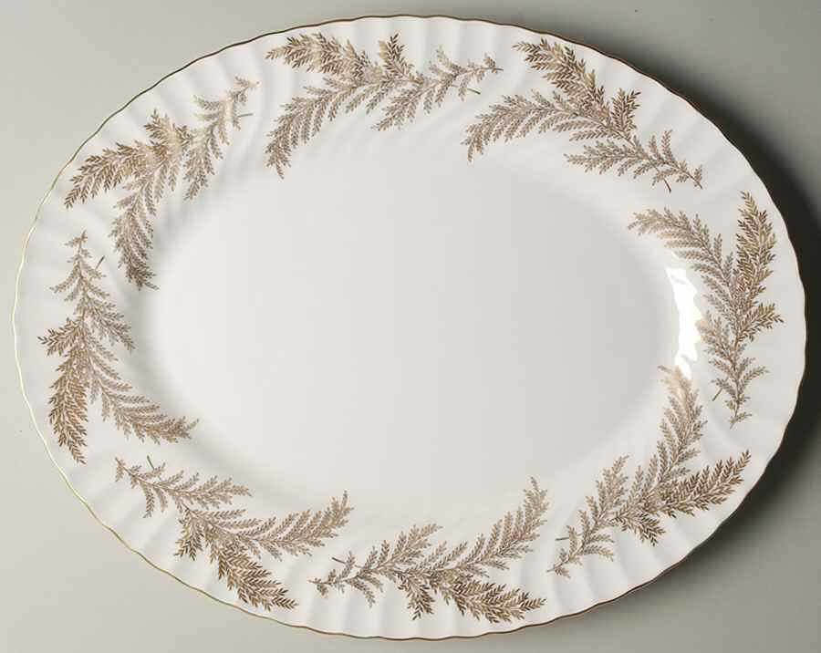 Golden Fern 15" Oval Serving Platter by Minton-1