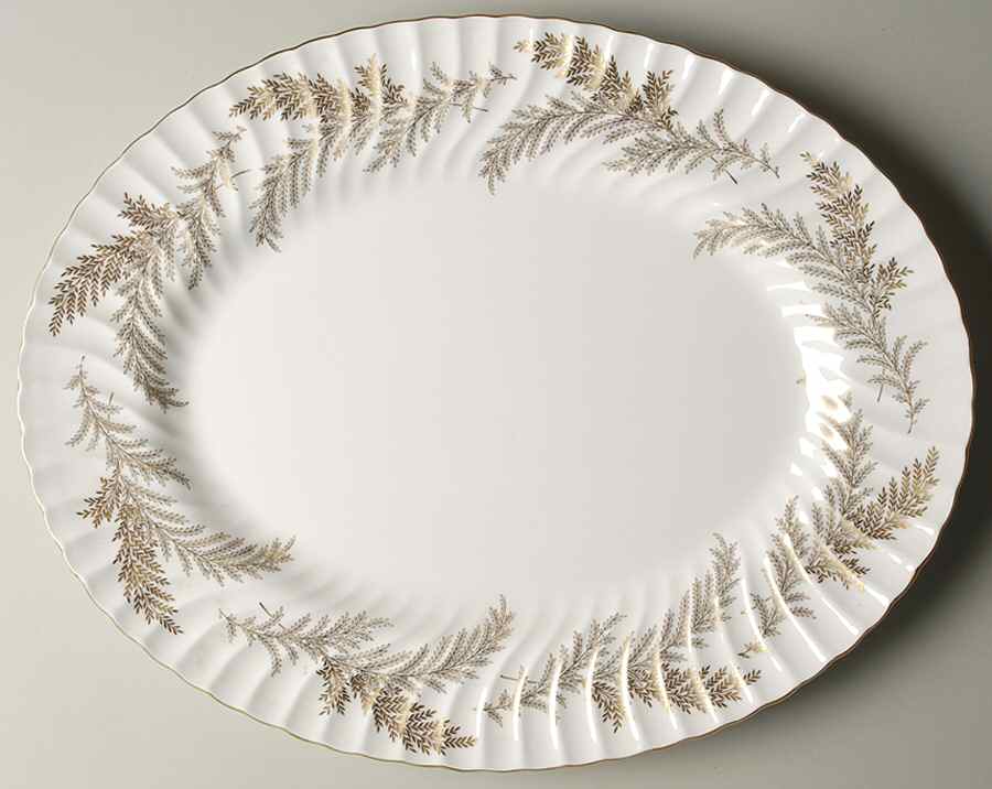 Golden Fern 17" Oval Serving Platter by Minton-1