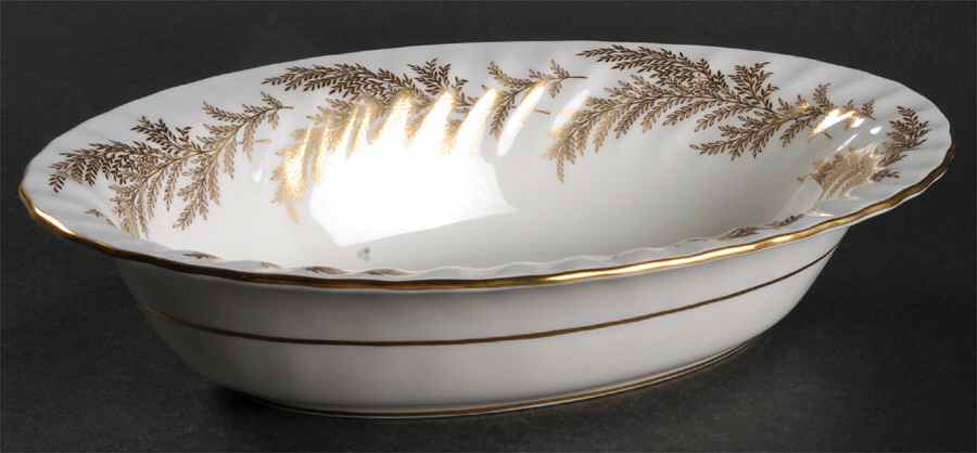 Golden Fern 10" Oval Vegetable Bowl by Minton-1