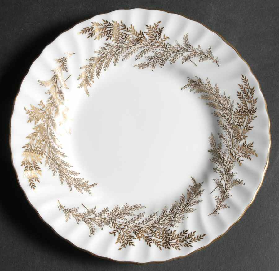 Golden Fern Dessert/Pie Plate by Minton-1