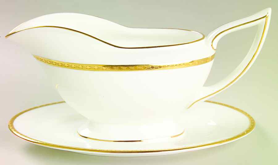 Golden Heritage Gravy Boat with Attached Underplate by Minton-1