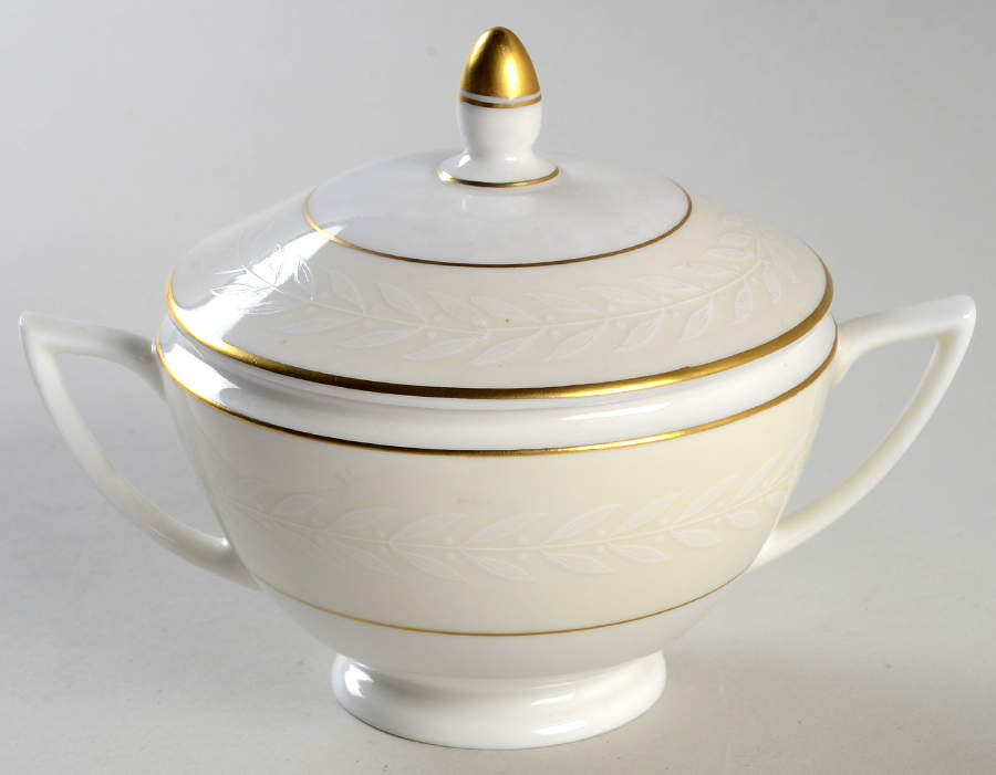 Gold Laurel Sugar Bowl & Lid by Minton-1