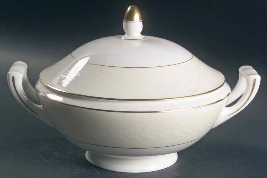 Gold Laurel Round Covered Vegetable by Minton-1