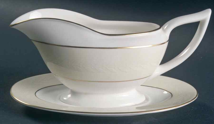 Gold Laurel Gravy Boat & Underplate by Minton-1