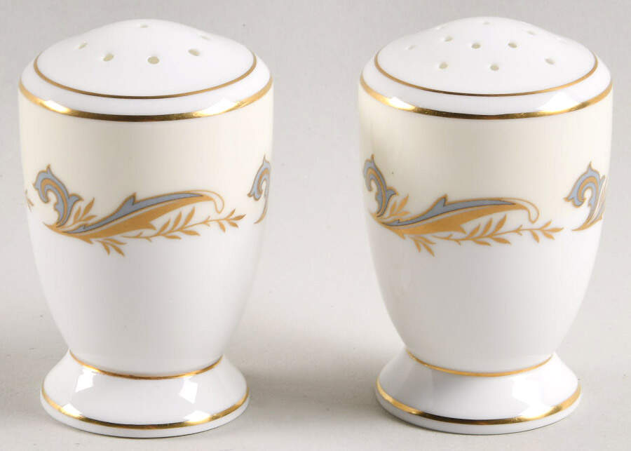 Gold Laurentian Salt & Pepper Set by Minton-1