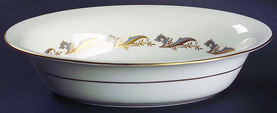 Gold Laurentian 10" Oval Vegetable Bowl by Minton-1