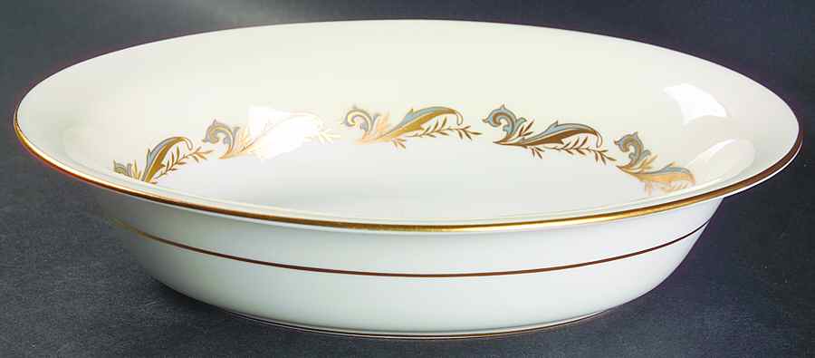 Gold Laurentian 10" Oval Vegetable Bowl by Minton-1