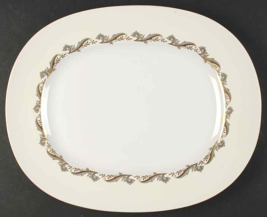 Gold Laurentian 14" Oval Serving Platter by Minton-1