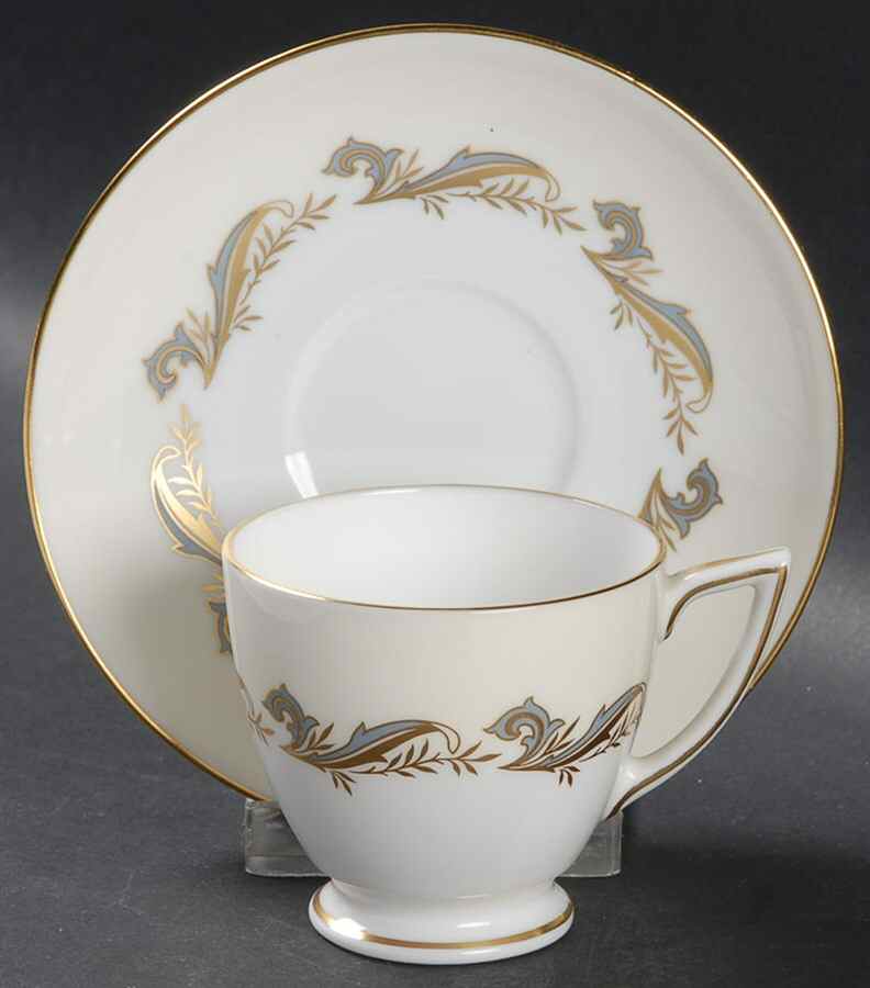 Gold Laurentian Footed Demitasse Cup & Saucer Set by Minton-1