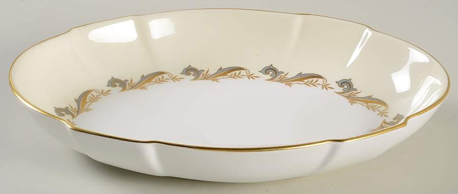 Gold Laurentian 10" Shallow Oval Bowl by Minton-1