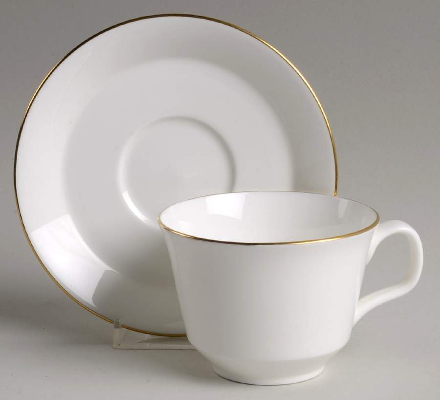 Gold Monarch Flat Cup & Saucer Set by Minton-1