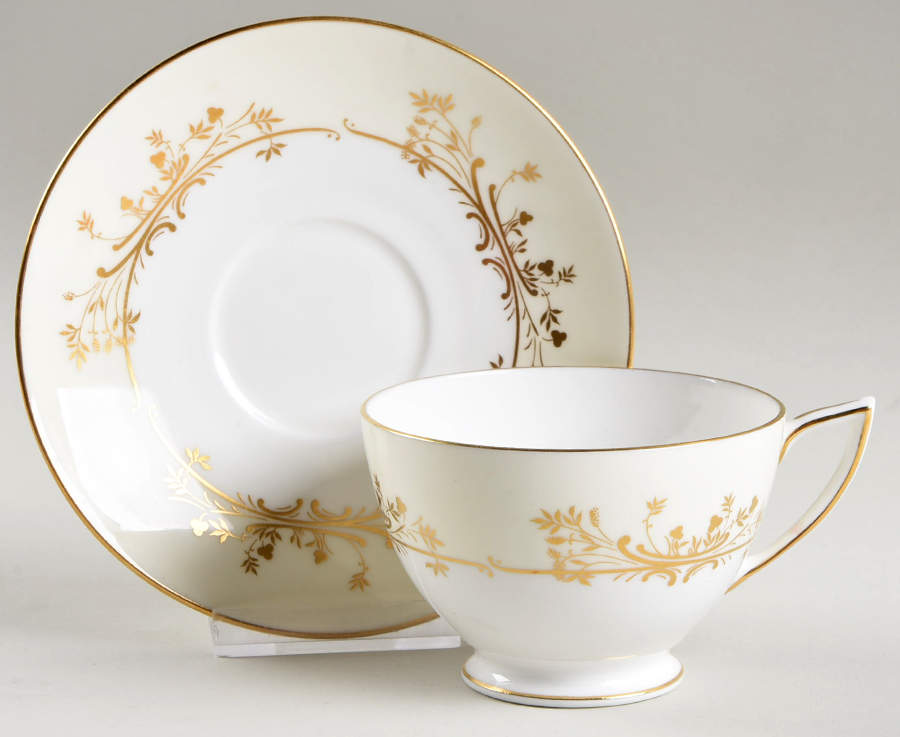 Gold Pandora Footed Cup & Saucer Set by Minton-1