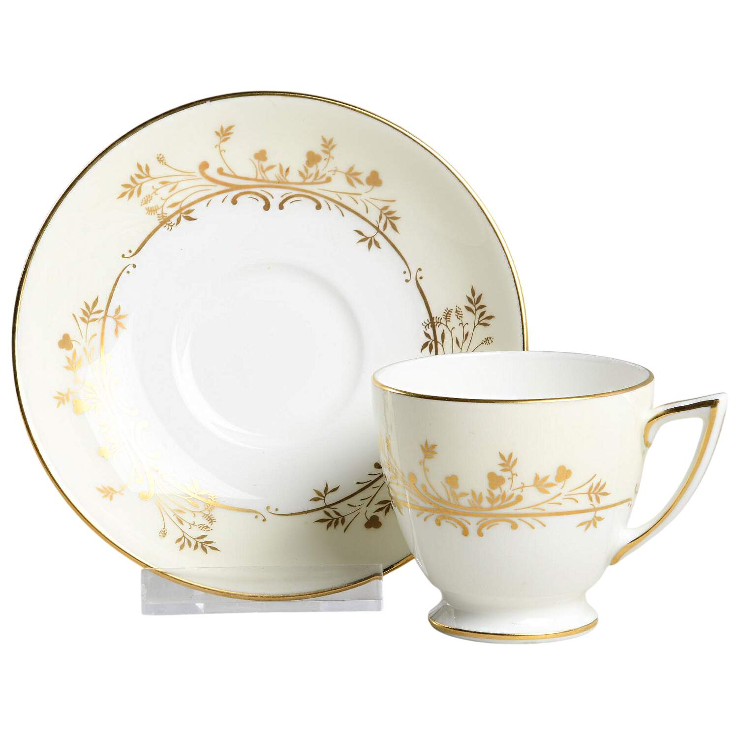 Gold Pandora Footed Demitasse Cup & Saucer Set by Minton-1