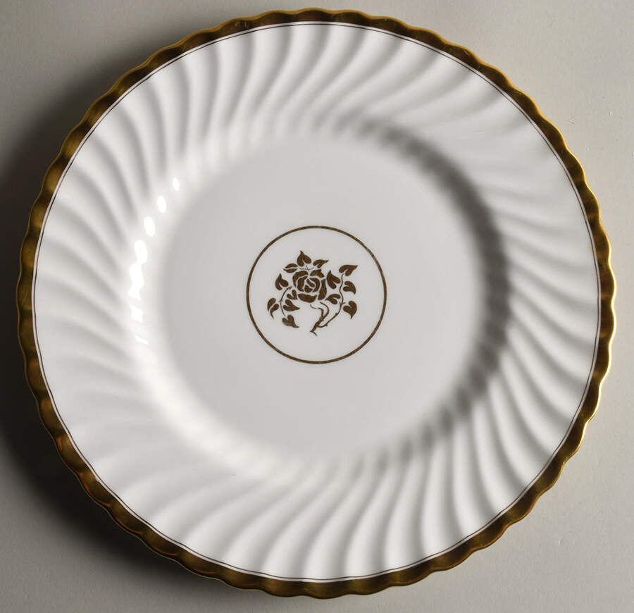 Gold Rose Dinner Plate by Minton-1