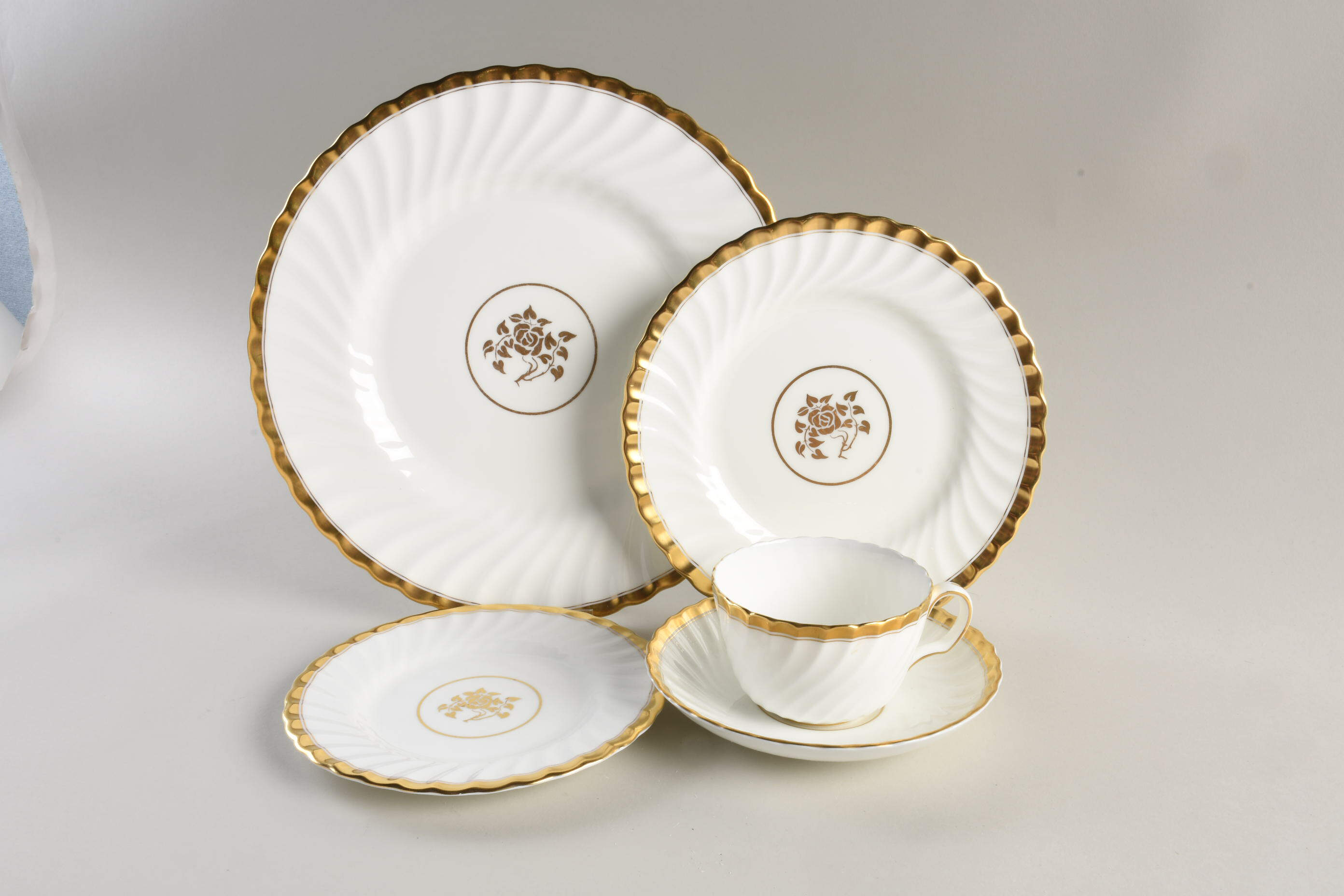 Gold Rose 40 Piece Estate Set by Minton-1