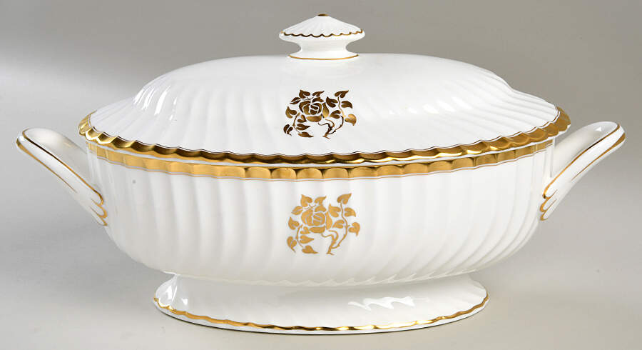 Gold Rose Tureen &  Lid by Minton-1