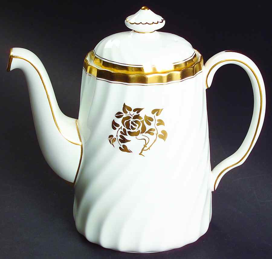 Gold Rose Small Coffee Pot & Lid by Minton-1