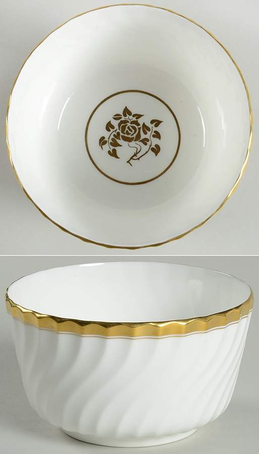 Gold Rose Cranberry Bowl by Minton-1