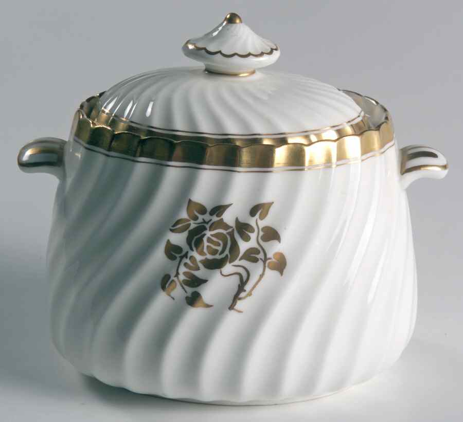 Gold Rose Sugar Bowl & Lid by Minton-1