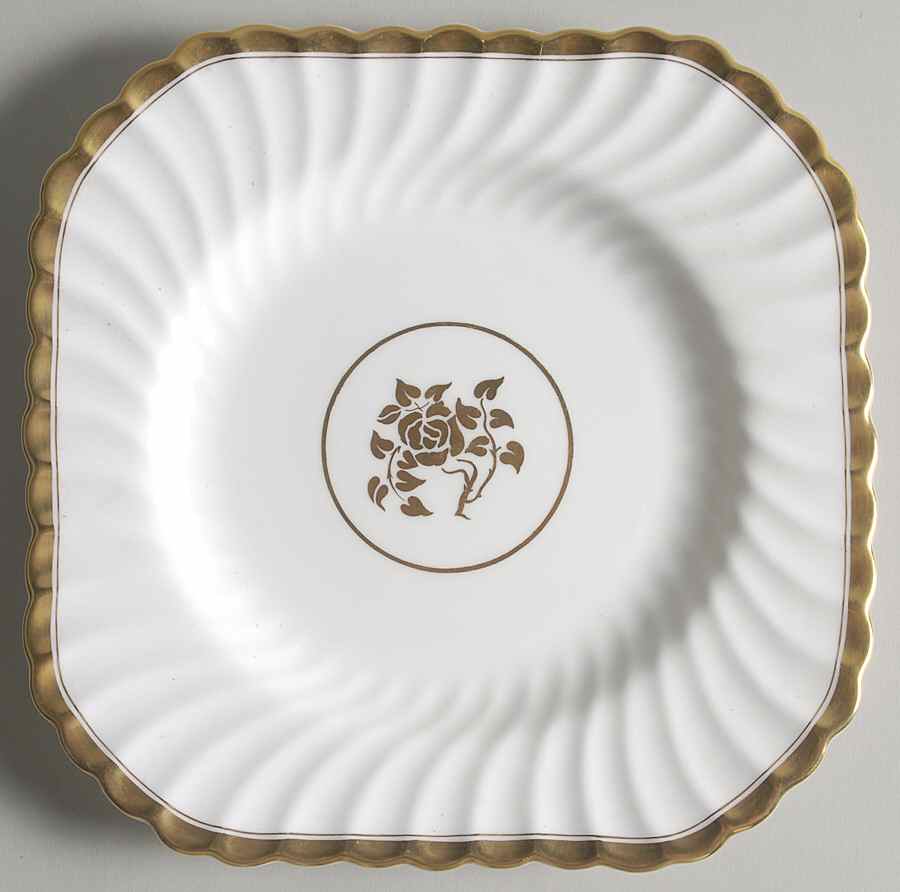 Gold Rose Square Luncheon Plate by Minton-1