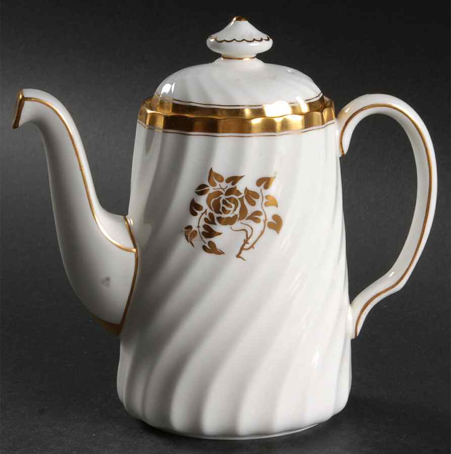 Gold Rose Mini Coffee Pot & Lid by Minton-1