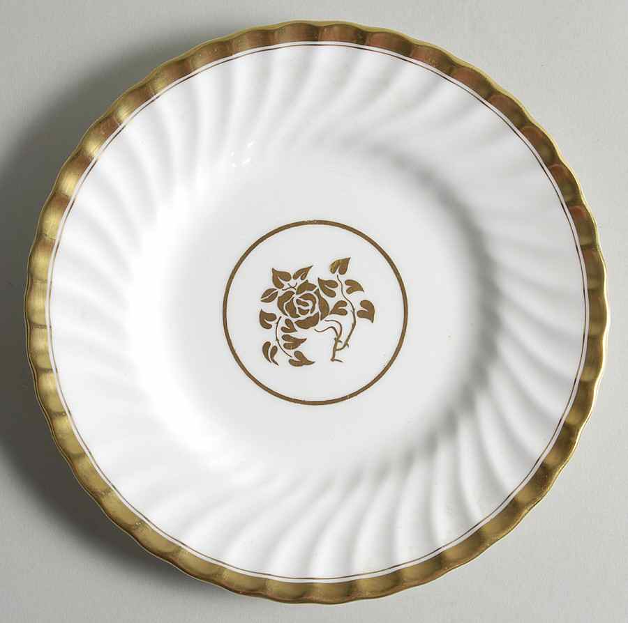 Gold Rose Dessert/Pie Plate by Minton-1