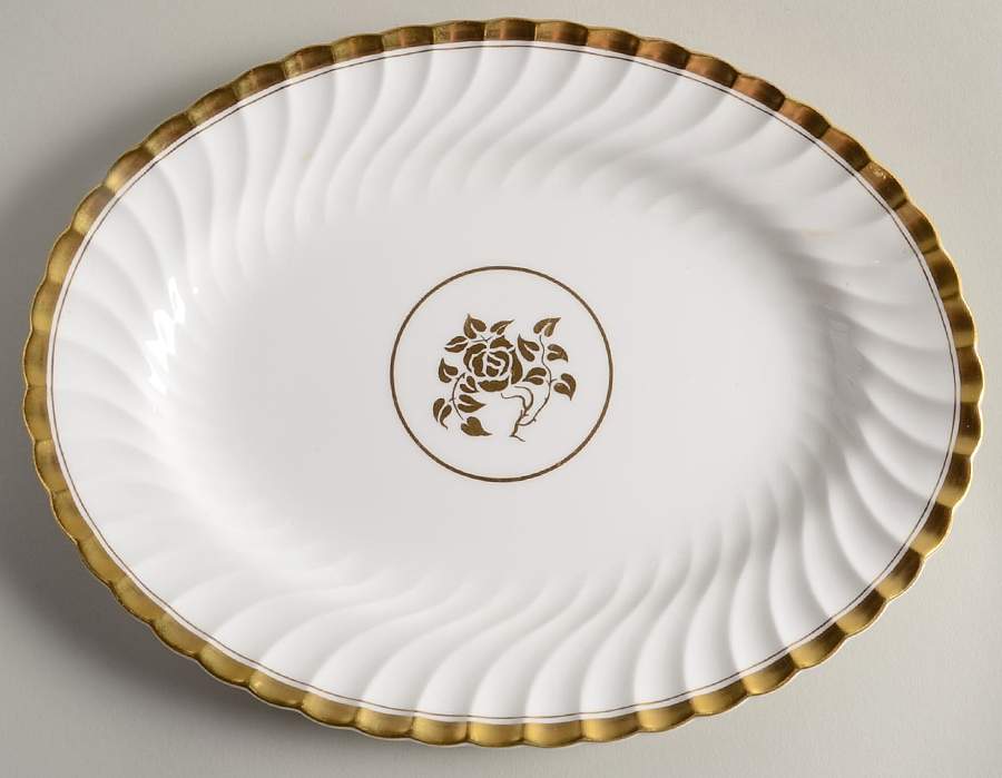 Gold Rose 10" Oval Serving Platter by Minton-1