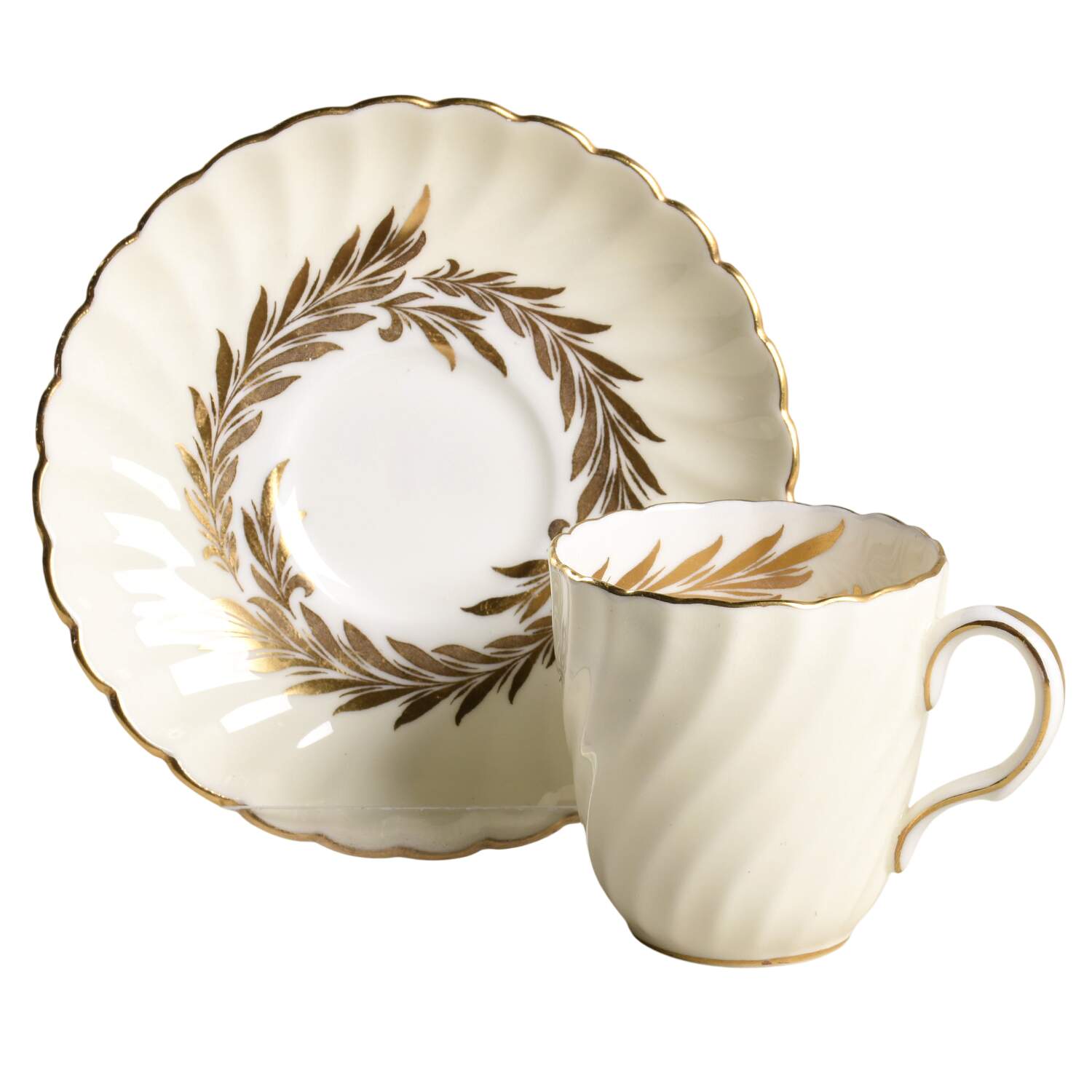 Golden Symphony Flat Demitasse Cup & Saucer Set by Minton-1