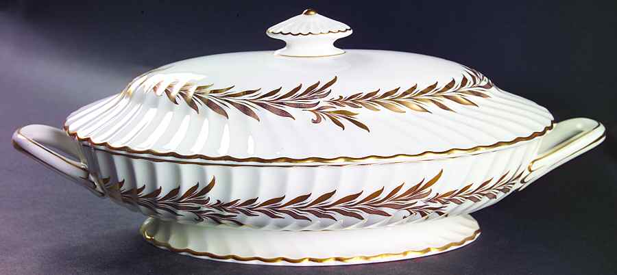 Golden Symphony Oval Covered Vegetable by Minton-1