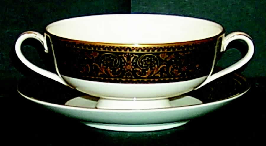 Grandee Footed Cream Soup Bowl & Cup Saucer Set by Minton-1