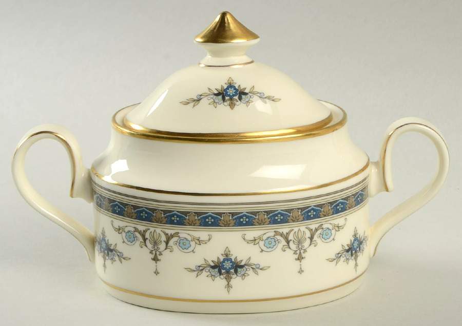 Grasmere Blue Mini Sugar Bowl & Lid by Minton-1