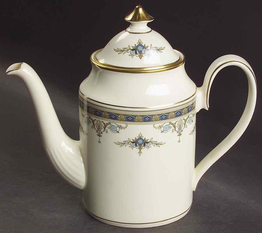 Grasmere Blue Coffee Pot & Lid by Minton-1