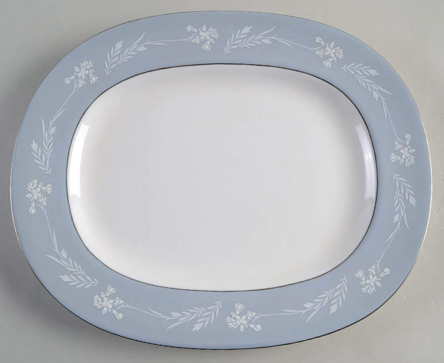Grey Cameo 13" Oval Serving Platter by Minton-1