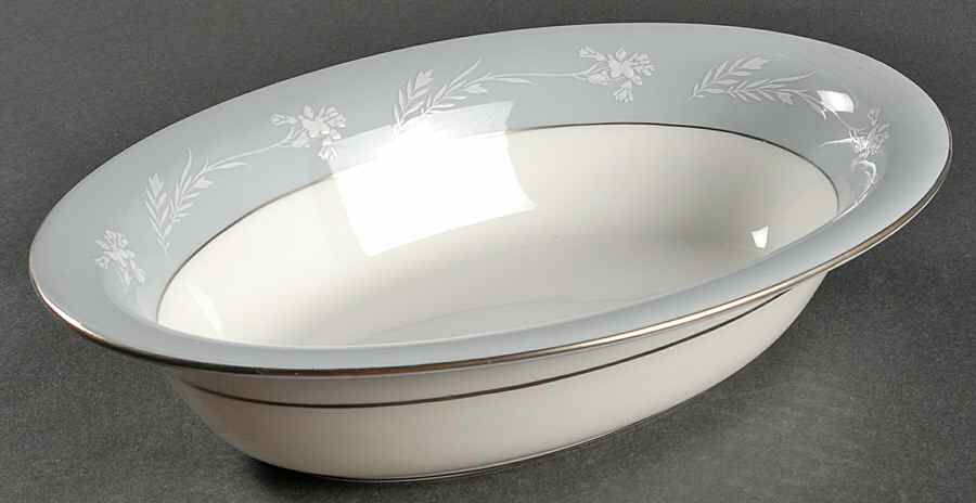 Grey Cameo 10" Oval Vegetable Bowl by Minton-1