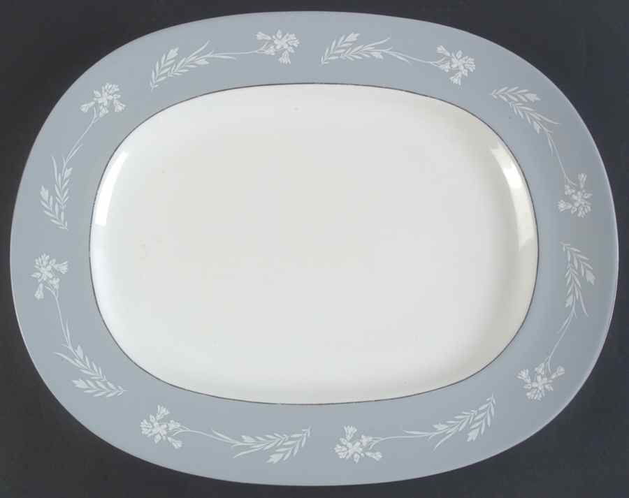Grey Cameo 16" Oval Serving Platter by Minton-1