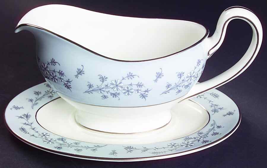 Grey Mist Gravy Boat & Underplate by Minton-1