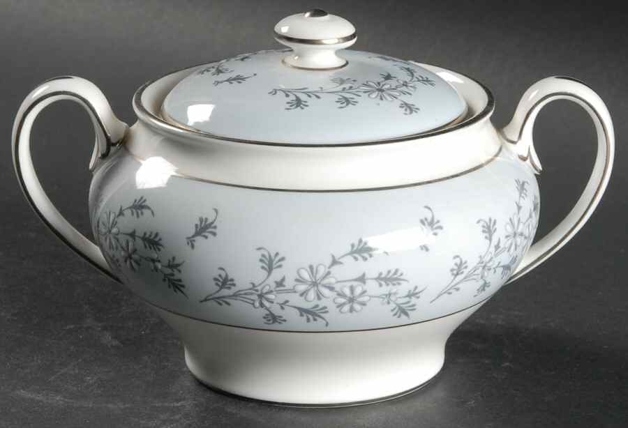 Grey Mist Sugar Bowl & Lid by Minton-1